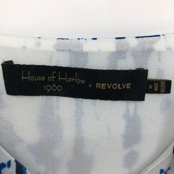 NWT House of Harlow 1960 X REVOLVE  White & Blue Tie Dye Lina Mini Dress size XS - Picture 5 of 16